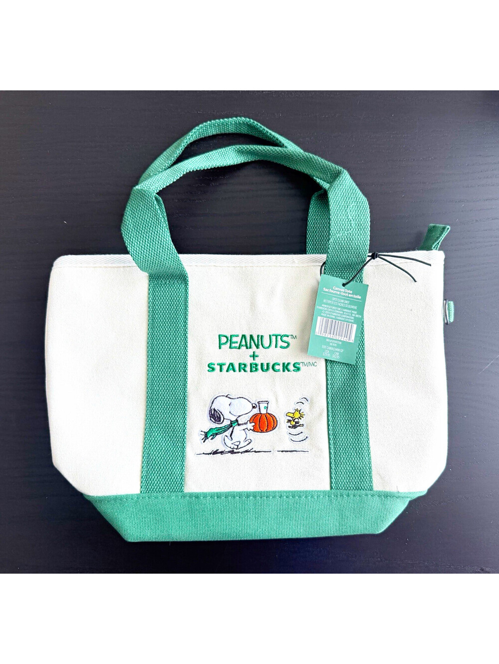 Starbucks x Peanuts Snoopy The Great Pumpkin Canvas Mini Tote Bag Fall 2026 NWT